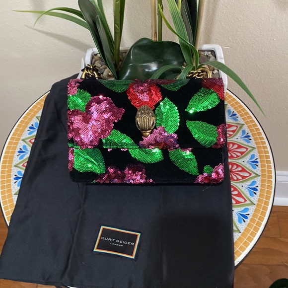 kurt Geiger London Shoreditch Floral Sequin Small Crossbody Bag - Picture 12 of 17